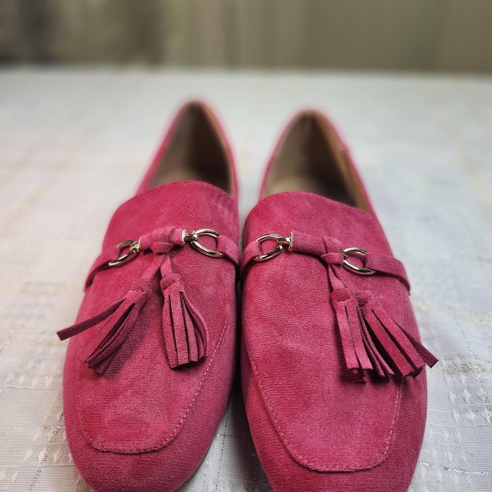 Suede Tassel Loafers in Fuchsia - Women's Flats from Temu